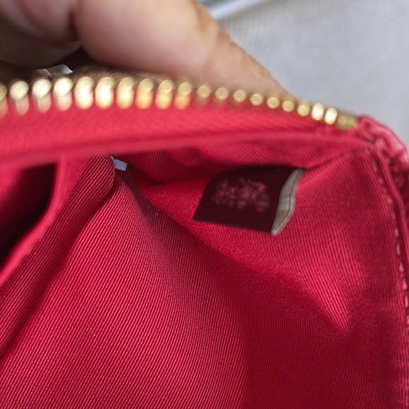 EUC COACH CANVAS & RED Wristlet Wallet - Picture 3 of 4